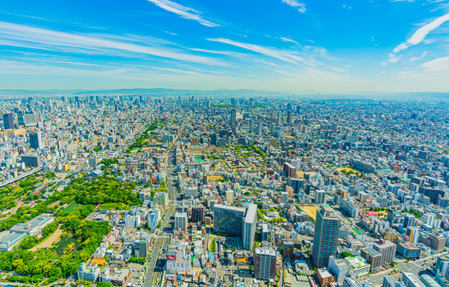 青空と美しい街並み